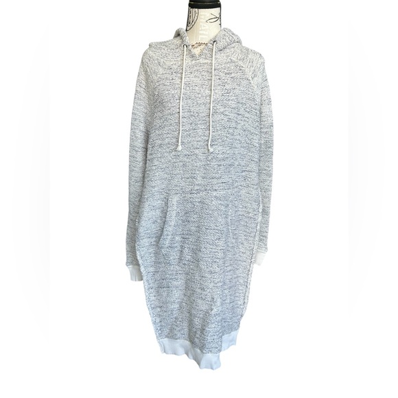Free People blue and white oversized long hoodie  loungewear size XS-S - Picture 1 of 14